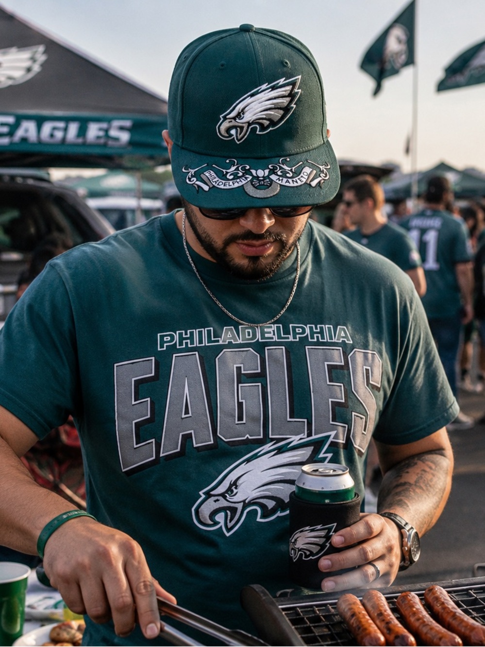NWT New Era Eagles Philadelphia Maneto 59FIFTY Hat 7 1/8